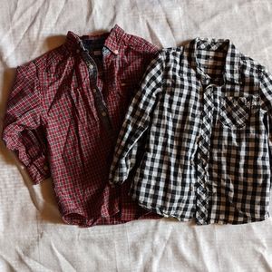 Two Long Sleeve Button Down 5T Shirts